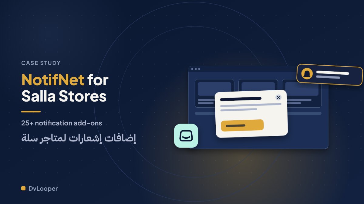 غلاف دراسة حالة NotifNet: إشعارات منبثقة على متجر في سلة