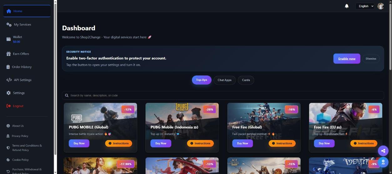 Shop2Change، سوق للخدمات الرقمية