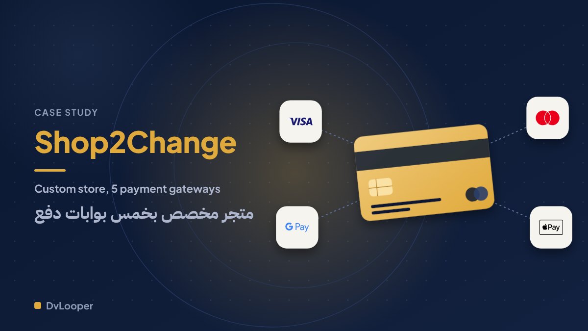 Shop2Change case study cover: a custom online store connected to five payment gateways